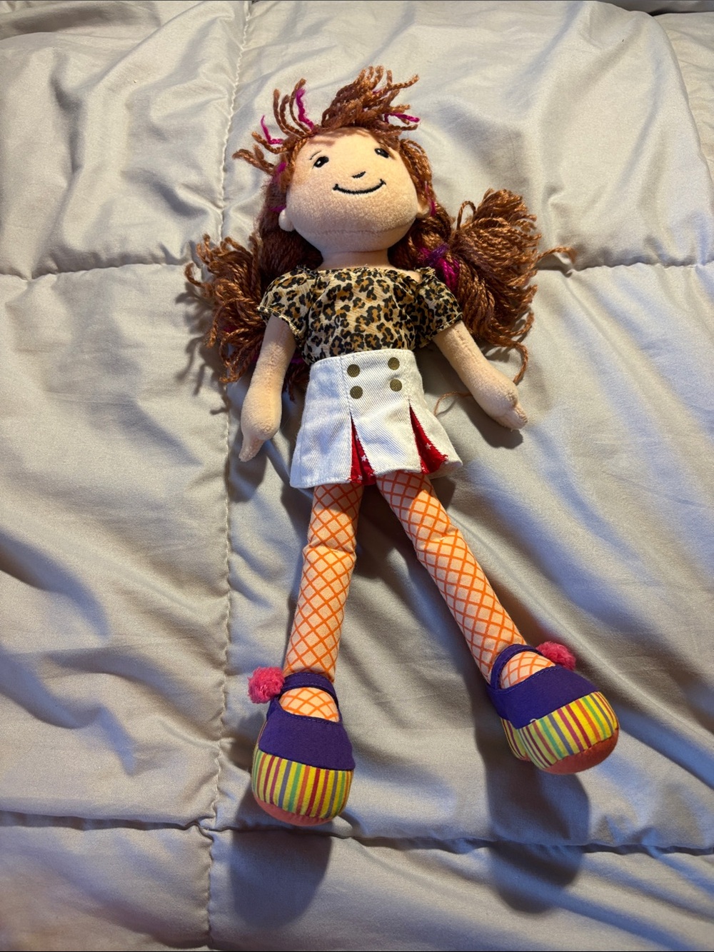 Plush Fashion Doll in Purple, Orange and Brown - Kids Toy